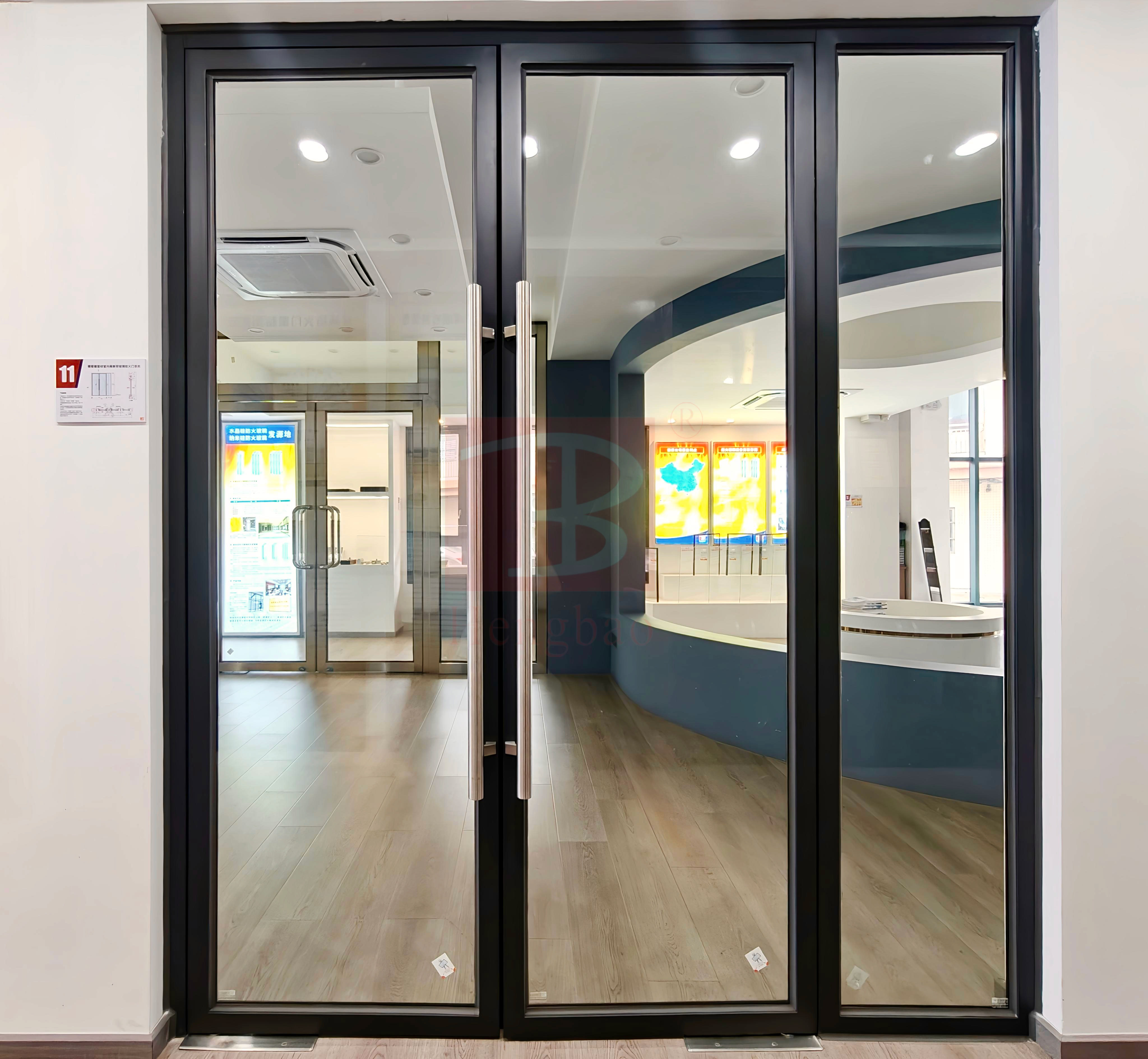 地弹簧防火玻璃门